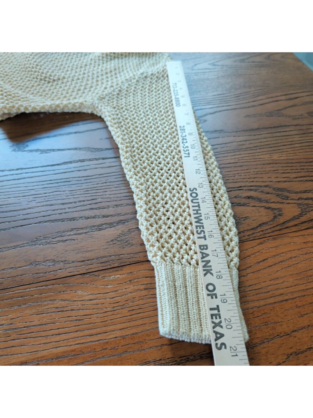 Tommy Bahama Denim Womens M Cream Open Knit V Neck Cotton Sweater Coastal - Picture 15 of 16